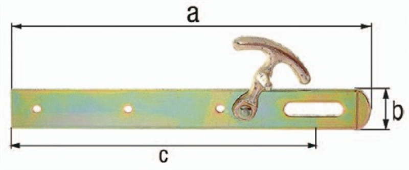 Überfalle L.250x30mm B.30mm STA galv.gelb verz.m.Hak.GAH Überfalle L.250x30mm B.30mm STA galv.gelb verz.m.Hak.GAH