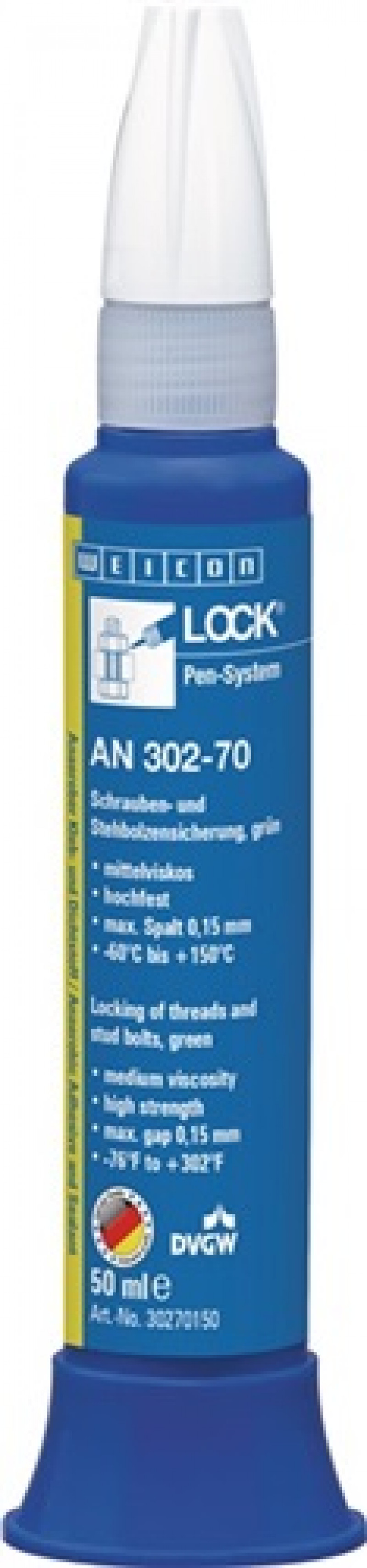 Schrauben-/Stehbolzensicherung WEICONLOCK AN 302-70 50 ml hf.mv.grün DVGW Pen Schrauben-/Stehbolzensicherung WEICONLOCK AN 302-70 50 ml hf.mv.grün DVGW Pen