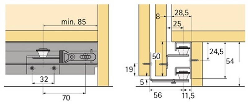 Führungsprofil zu unterer Türführung STB 12 Alu. blk 6000mm Hettich Führungsprofil zu unterer Türführung STB 12 Alu. blk 6000mm Hettich