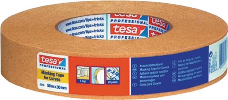 Kreppband tesakrepp® 4319 sta.gekreppt hellbraun L.50m B.30mm Rl. Kreppband tesakrepp® 4319 sta.gekreppt hellbraun L.50m B.30mm Rl.