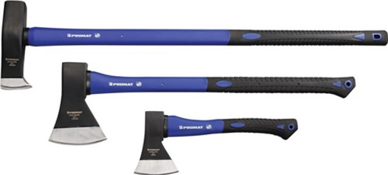 Spaltwerkzeugset Spalthammer 3kg,Axt 1,25kg,Beil 0,6kg Glasfaserstiel PROMAT