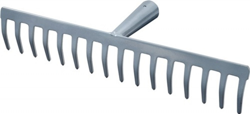 Straßenrechen Arbeits-B.395mm Zinken-L.55 mm,16 Zinken m.konischer Dülle,o.Stiel Straßenrechen Arbeits-B.395mm Zinken-L.55 mm,16 Zinken m.konischer Dülle,o.Stiel