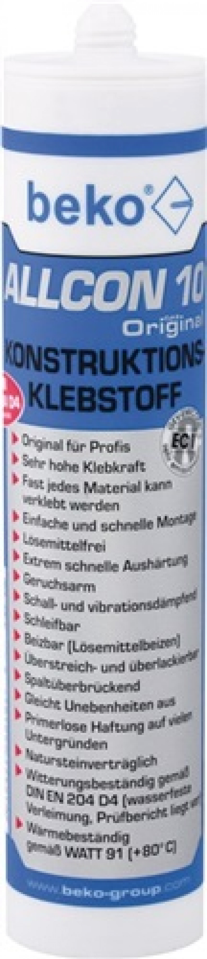 Konstruktionskleber Allcon 10 ® beige EN 204:D4 310 ml BEKO