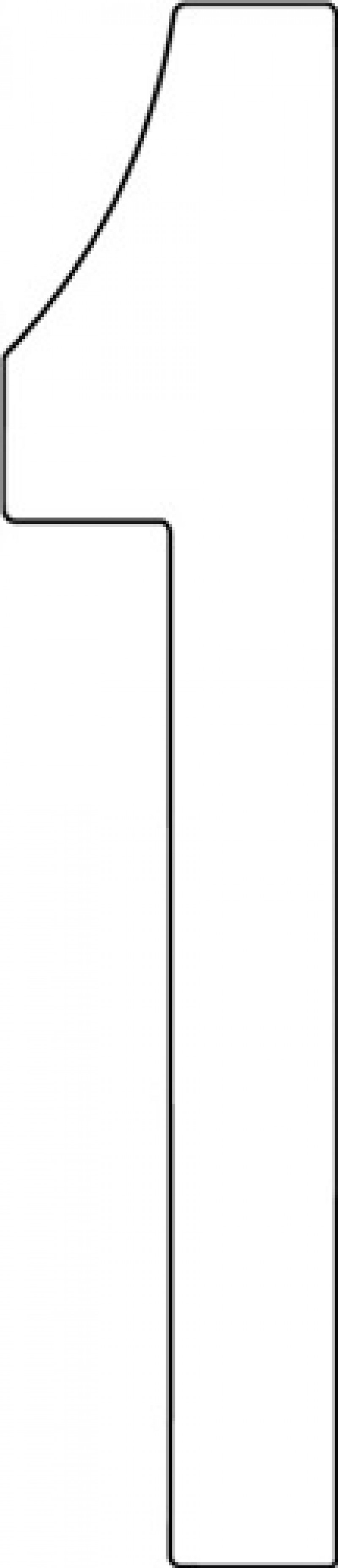 Hausnummer Ziffer 1 VA schwarz 150mm B.30mm