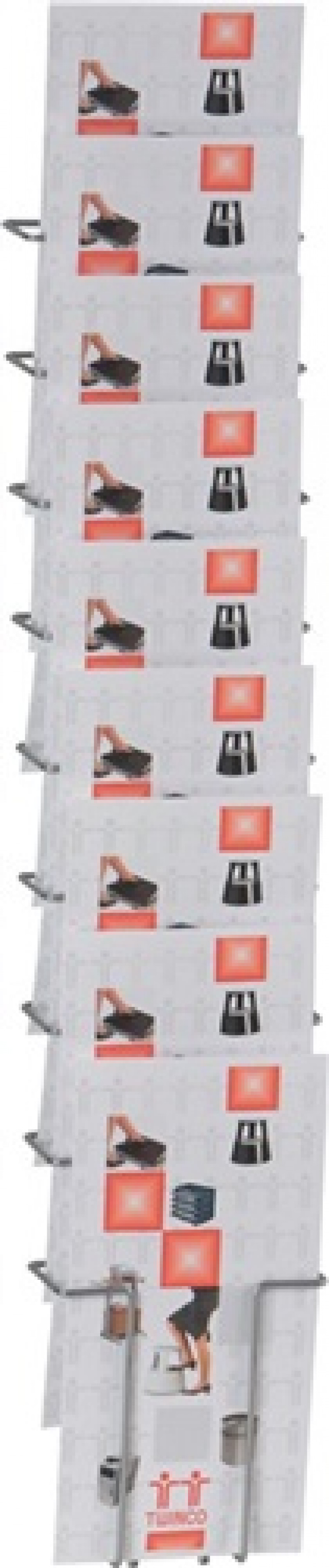 Prospekthalter H780xB165xT75mm Anz.Fächer 9 Draht Prospekthalter H780xB165xT75mm Anz.Fächer 9 Draht