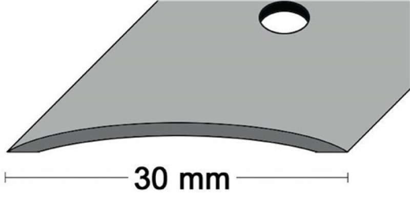 Teppichschiene B.30mm L.1000mm Alu. silberf. elox. gewölbt mittig gel.