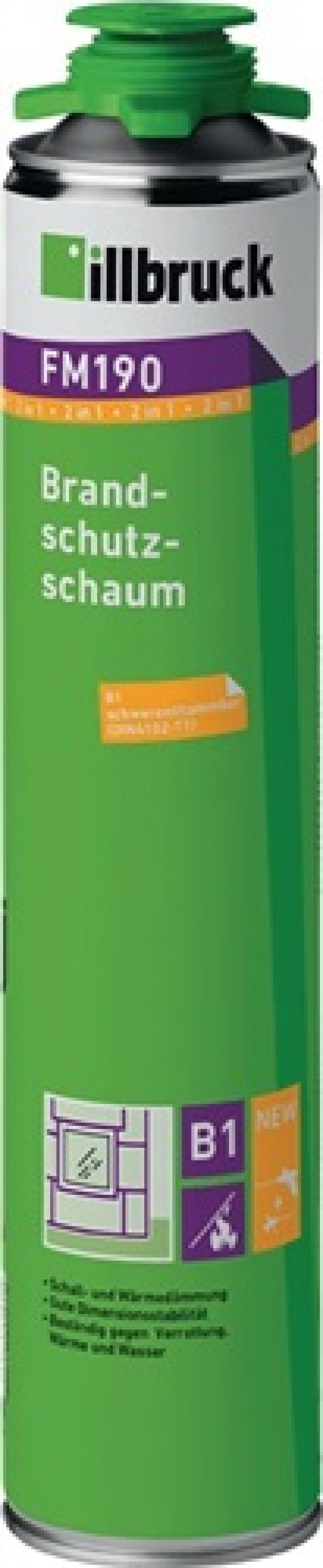 1K-Brandschutzschaum FM190 750 ml B1 grau m.Einweghandschuhe Dose ILLBRUCK 1K-Brandschutzschaum FM190 750 ml B1 grau m.Einweghandschuhe Dose ILLBRUCK