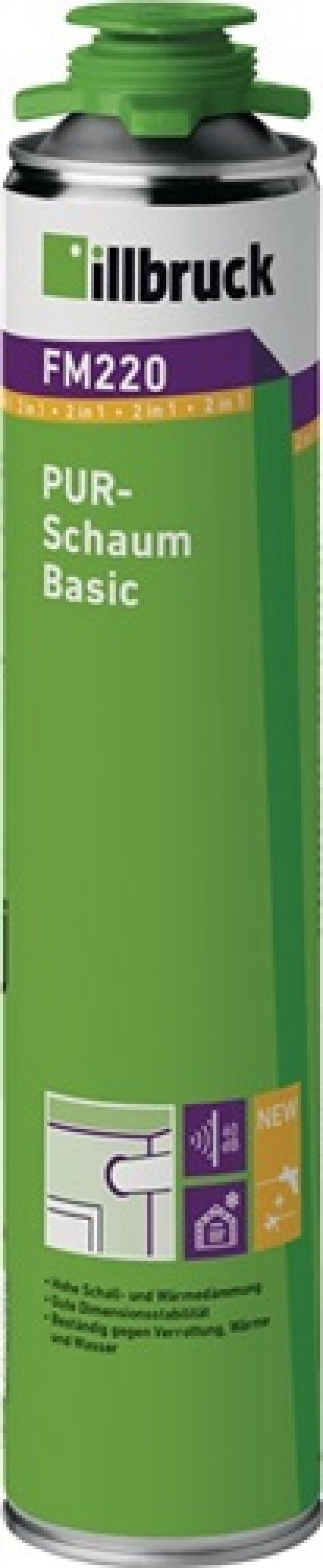 1K-PUR-Schaum FM220 750 ml B2 gelb m.Einweghandschuhe Dose ILLBRUCK 1K-PUR-Schaum FM220 750 ml B2 gelb m.Einweghandschuhe Dose ILLBRUCK