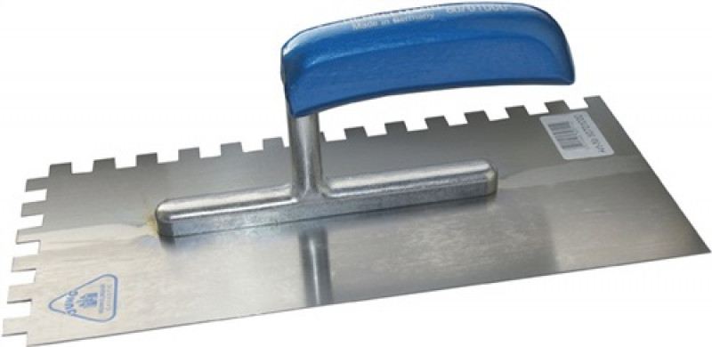 Glättekelle L.280mm B.130mm H-Heft Zahn 10 x 10 Stahl,geh.S.0,7mm HENKELMANN Glättekelle L.280mm B.130mm H-Heft Zahn 10 x 10 Stahl,geh.S.0,7mm HENKELMANN