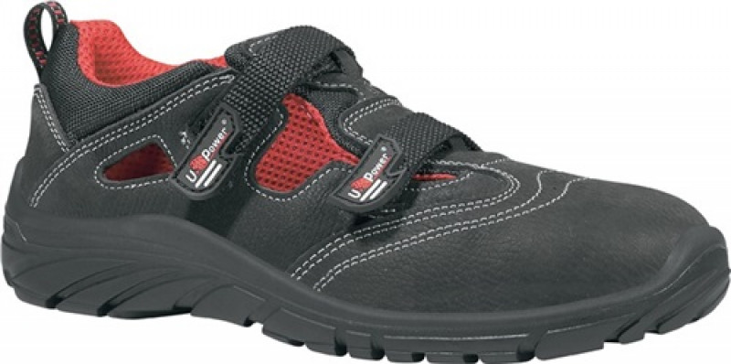 Sicherheitssandale Andree Grip Gr.47 schwarz/rot Leder S1P SRC ESD EN 20345 Sicherheitssandale Andree Grip Gr.47 schwarz/rot Leder S1P SRC ESD EN 20345