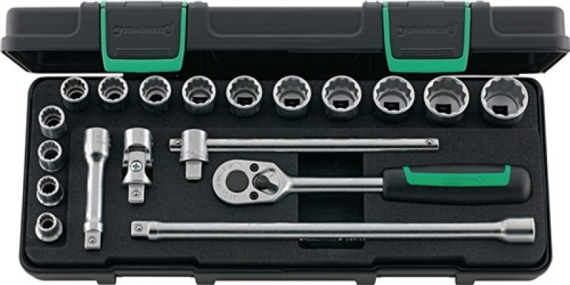 Steckschlüsselsatz 3/8 Zoll 19 tlg. SW 8-22 L. 325 mm CV STAHLWILLE Steckschlüsselsatz 3/8 Zoll 19 tlg. SW 8-22 L. 325 mm CV STAHLWILLE