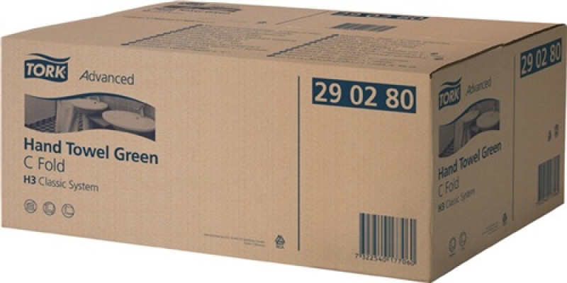 Handtücher TORK 2-lagig grün L310xB250ca.mm 2400 Tücher/VE Handtücher TORK 2-lagig grün L310xB250ca.mm 2400 Tücher/VE