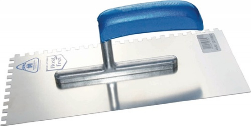 Glättekelle L.280mm B.130mm H-Heft Zahn 6 x 6mm VA,rostfreiS.0,7mm HENKELMANN Glättekelle L.280mm B.130mm H-Heft Zahn 6 x 6mm VA,rostfreiS.0,7mm HENKELMANN