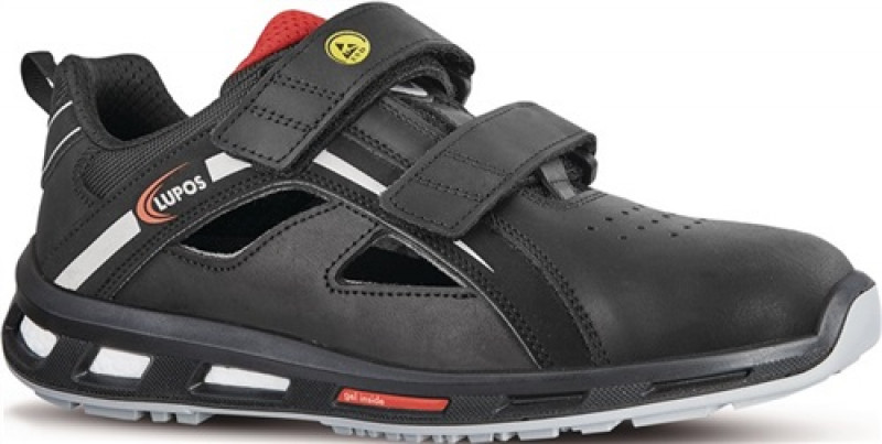 Sicherheitssandale Jake Gr.47 schwarz Pull Up-Leder S1P SRC ESD EN 20345 LUPOS Sicherheitssandale Jake Gr.47 schwarz Pull Up-Leder S1P SRC ESD EN 20345 LUPOS