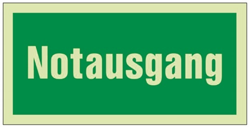 Rettungszeichen BGV A8 L297xB148mm Notausgang grün/weiß Ku. Rettungszeichen BGV A8 L297xB148mm Notausgang grün/weiß Ku.