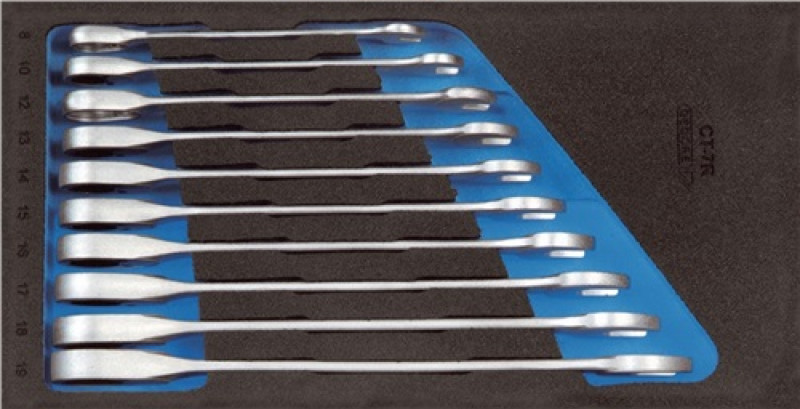 Werkzeugmodul mit Ring-Ratschenschlüssel 8/10/12/13/14/15/16/17/18/19mm 10tlg. Werkzeugmodul mit Ring-Ratschenschlüssel 8/10/12/13/14/15/16/17/18/19mm 10tlg.