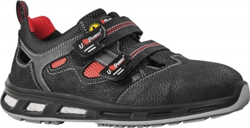 Sicherheitssandale Cody Gr.42 schwarz/rot Leder S1P SRC ESD EN 20345 U.POWER Sicherheitssandale Cody Gr.42 schwarz/rot Leder S1P SRC ESD EN 20345 U.POWER