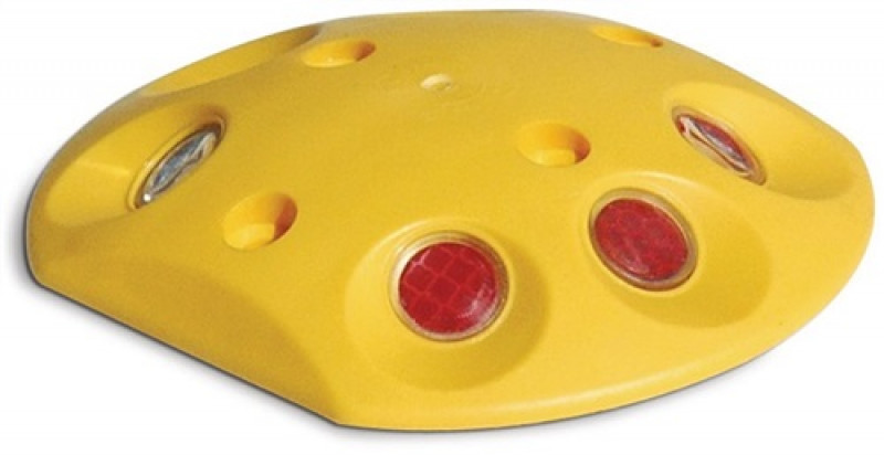 Markierungsknopf m.weißen/roten Reflektoren PP Markierungsknopf m.weißen/roten Reflektoren PP