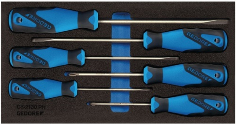 Werkzeugmodul T.310mmxB.157,5mm 6tlg. Schraubendreher Schlitz/PZD GEDORE Werkzeugmodul T.310mmxB.157,5mm 6tlg. Schraubendreher Schlitz/PZD GEDORE