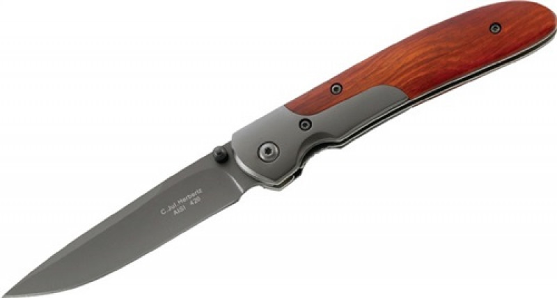 Einhandmesser Klingen-L.92mm Heft-L.113mm L.geöffnet 205mm Gürtelclip Holzgriff Einhandmesser Klingen-L.92mm Heft-L.113mm L.geöffnet 205mm Gürtelclip Holzgriff