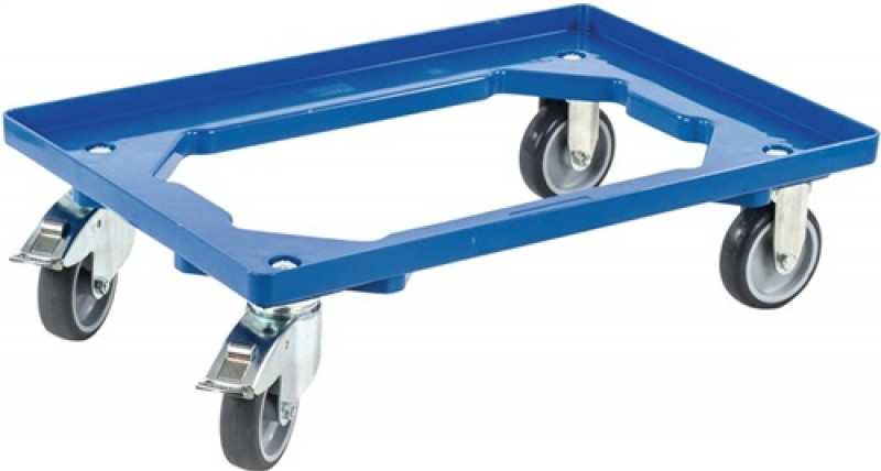 Kistenroller Trgf.250kg Gummi-Bereifung L605xB405mm Ku.blau Kistenroller Trgf.250kg Gummi-Bereifung L605xB405mm Ku.blau