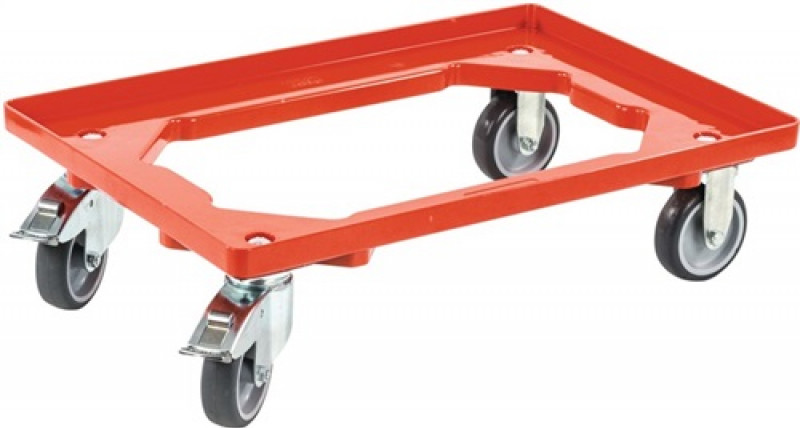 Kistenroller Trgf.250kg Gummi-Bereifung L605xB405mm Ku.rot Kistenroller Trgf.250kg Gummi-Bereifung L605xB405mm Ku.rot
