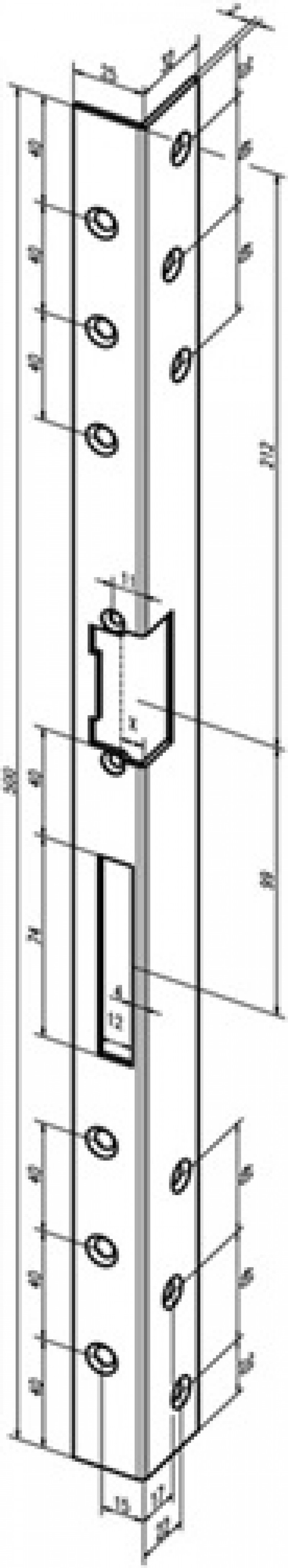 Sicherh.-Winkelschließbl.312 L.500mm S.3mm STA messing pol.DIN L Sicherh.-Winkelschließbl.312 L.500mm S.3mm STA messing pol.DIN L
