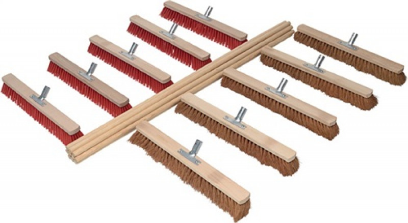 Besenset je 5 Kokos-/Elaston m.10 Stielen L.1400mm L.600mm SOREX Besenset je 5 Kokos-/Elaston m.10 Stielen L.1400mm L.600mm SOREX