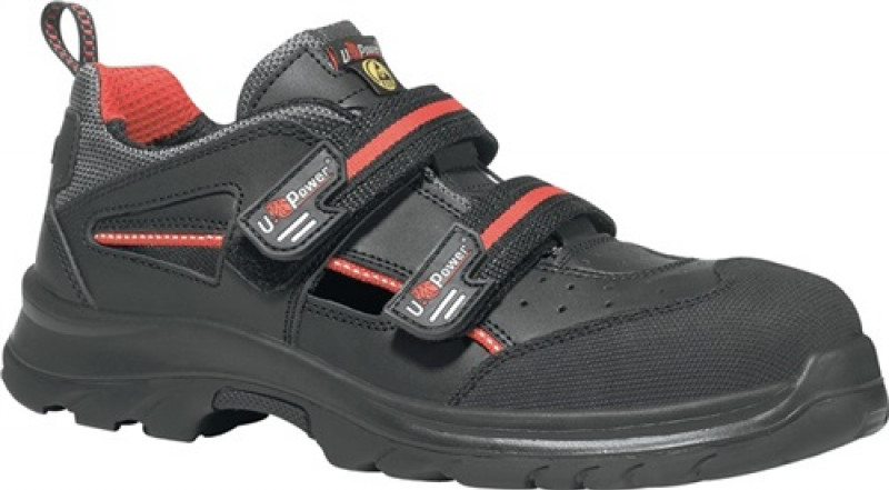 Sicherheitssandale Oak Gr.40 schwarz/rot Leder S1P SRC ESD EN 20345 U.POWER Sicherheitssandale Oak Gr.40 schwarz/rot Leder S1P SRC ESD EN 20345 U.POWER