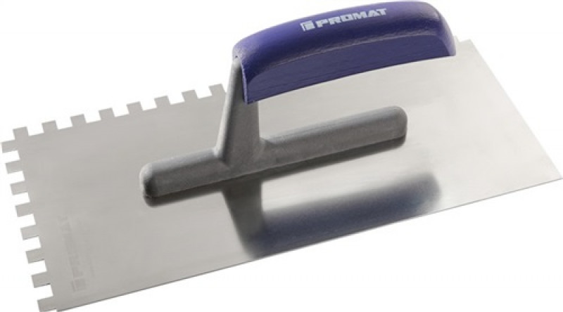 Glättekelle L.280mm B.130mm Zahn 12x12 rostfrei,H-Heft VA S.0,7mm PROMAT Glättekelle L.280mm B.130mm Zahn 12x12 rostfrei,H-Heft VA S.0,7mm PROMAT