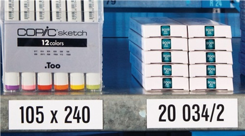 Lagerschild B20xL100xS0,6mm weiß Magnetfolie 100St./Btl.MAGNETOPLAN