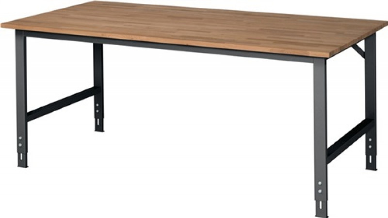 Werktisch B2000xT1000xH760-1080mm Arbeitsplatte Buche Gestell anthrazit Werktisch B2000xT1000xH760-1080mm Arbeitsplatte Buche Gestell anthrazit