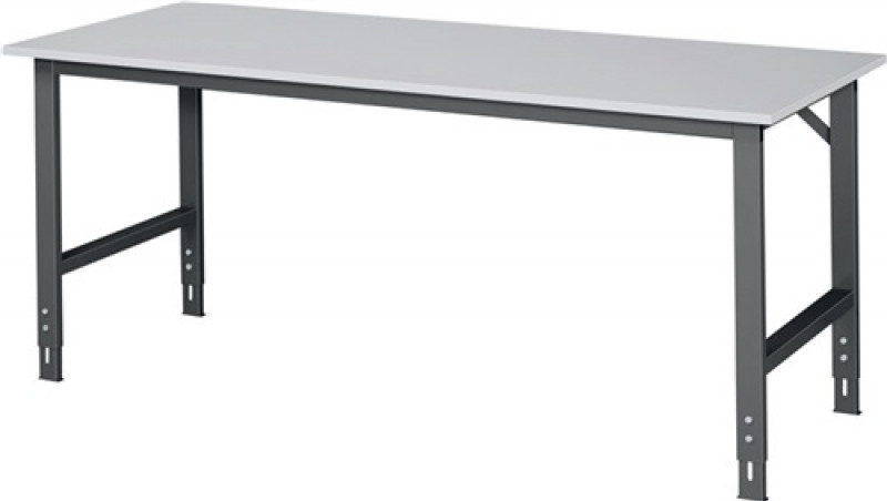 Werktisch B2000xT800xH760-1080mm Arbeitsplatte Melamin Gestell anthrazit Werktisch B2000xT800xH760-1080mm Arbeitsplatte Melamin Gestell anthrazit