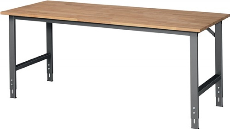 Werktisch B2000xT800xH760-1080mm Arbeitsplatte Buche Gestell anthrazit Werktisch B2000xT800xH760-1080mm Arbeitsplatte Buche Gestell anthrazit