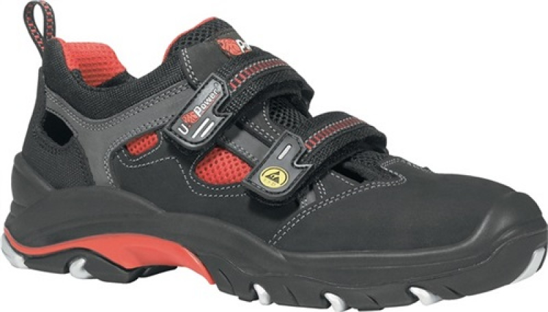 Sicherheitssandale Cult Gr.43 schwarz/rot Leder S1P SRC ESD EN 20345