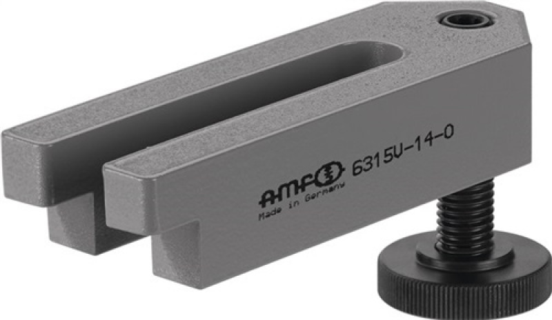 Spanneisen Nr.6315V f.T-Nuten 10mm abgesetzt m.verstellb.Stützschraube AMF