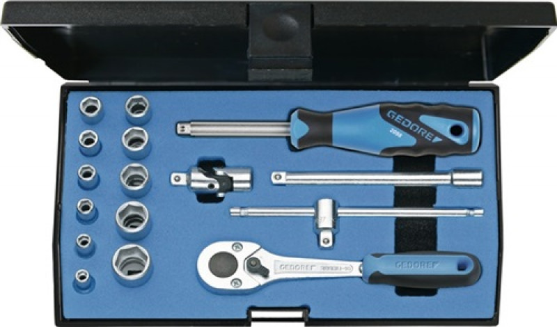 Steckschlüsselsatz 1/4Zoll 16tlg. SW 4-13mm 6KT m.Hebelumschaltknarre CV. Steckschlüsselsatz 1/4Zoll 16tlg. SW 4-13mm 6KT m.Hebelumschaltknarre CV.