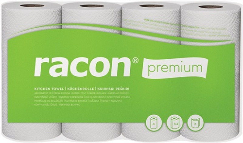Küchenrolle racon Premium K-2 B220xL250ca.mm 2-lagig,perforiert weiß 4RL/PAK