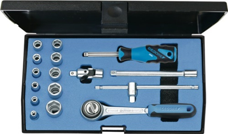 Steckschlüsselsatz 20EMU-3 1/4Zoll 16tlg. SW 4-13mm 6KT m.Knarre Schaltsch. CV. Steckschlüsselsatz 20EMU-3 1/4Zoll 16tlg. SW 4-13mm 6KT m.Knarre Schaltsch. CV.