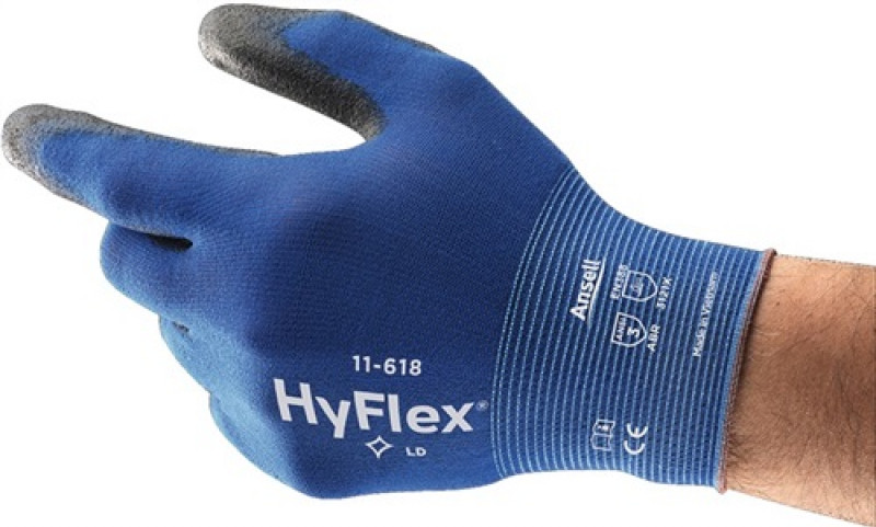 Handschuhe HyFlex 11-618 Gr.8 blau/schwarz Nyl.m.Polyurethan EN 388 Kat.II Handschuhe HyFlex 11-618 Gr.8 blau/schwarz Nyl.m.Polyurethan EN 388 Kat.II