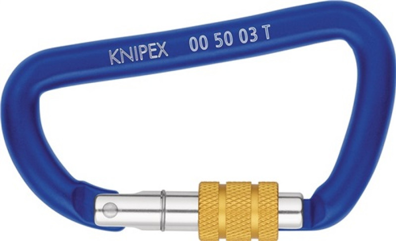 Materialkarabiner L.81mm m.Schraubverschluss blau besch.KNIPEX Materialkarabiner L.81mm m.Schraubverschluss blau besch.KNIPEX