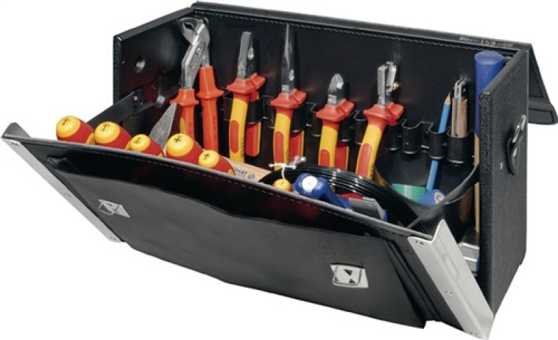 Werkzeugsortiment 46tlg. f.Elektriker inkl.Mess/Prüfgerät i.Tasche Rindled./HDPE Werkzeugsortiment 46tlg. f.Elektriker inkl.Mess/Prüfgerät i.Tasche Rindled./HDPE