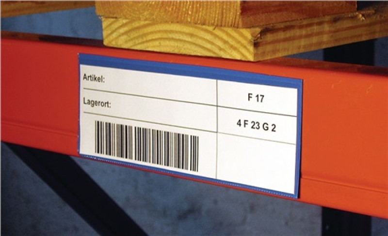 Etikettentasche B160xH110mm blau magn.50St./Karton