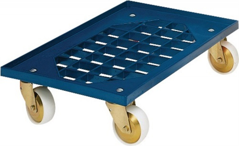 Kistenroller Trgf.250kg Polymer-Bereifung L600xB400mm ABS-Kunststoff blau Kistenroller Trgf.250kg Polymer-Bereifung L600xB400mm ABS-Kunststoff blau