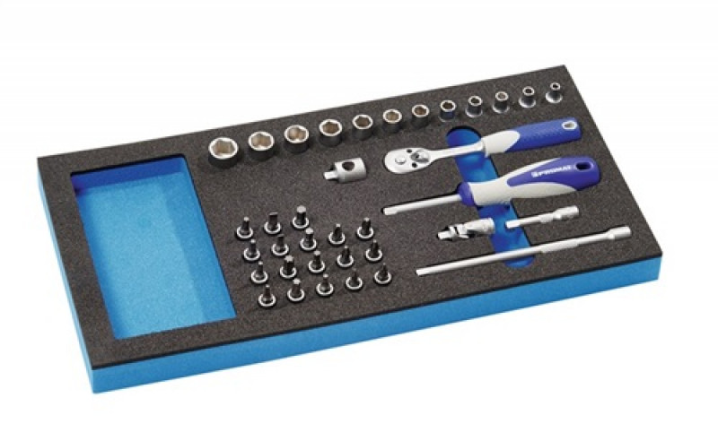 Steckschlüsselsatz B.185xT.385xH.30mm 1/3 Werkzeugmodul 36-tlg.1/4 Zoll PROMAT Steckschlüsselsatz B.185xT.385xH.30mm 1/3 Werkzeugmodul 36-tlg.1/4 Zoll PROMAT