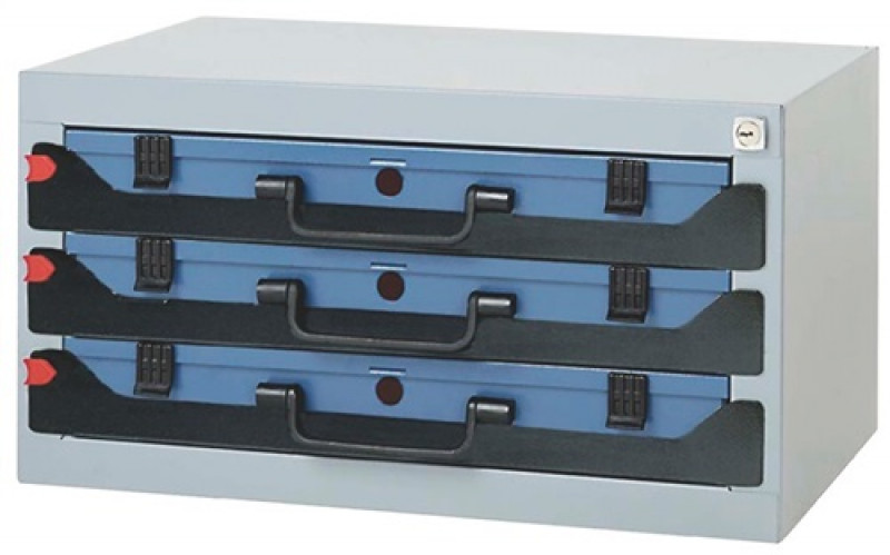 Sortimentskastentresor B.555xT.350xH.290mm 5Fächer Einzelverriegelung Stahlblech Sortimentskastentresor B.555xT.350xH.290mm 5Fächer Einzelverriegelung Stahlblech