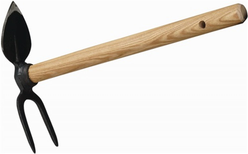 Herzblatt-Häckchen Herzblatt+2 Zinken geschmiedet,m.Kurzstiel 45cm