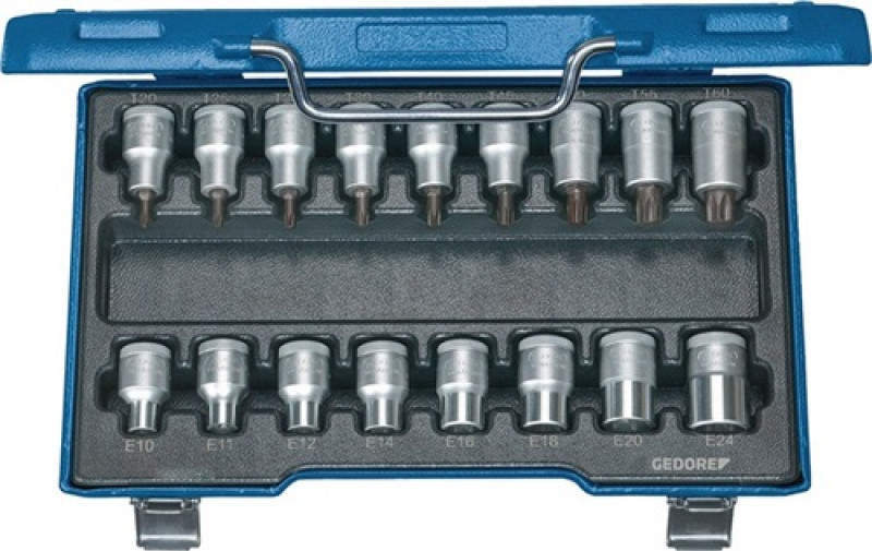 Steckschlüsselsatz 1/2Zoll 17tlg. TX20-60 E10-24 Chrom Sonderstahl GEDORE Steckschlüsselsatz 1/2Zoll 17tlg. TX20-60 E10-24 Chrom Sonderstahl GEDORE