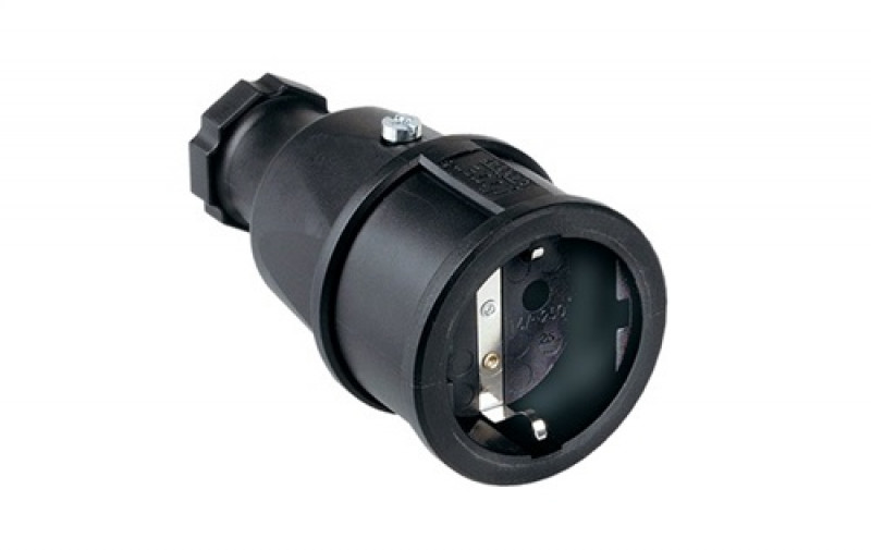 Schutzkontaktkupplung 10-/16 A 250 V schwarz IP20 Schutzkontaktkupplung 10-/16 A 250 V schwarz IP20