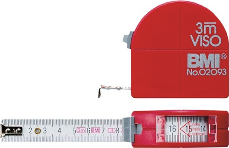 Taschenrollbandmaß VISO L.3m Band-B.16mm mm/cm EG II PA BMI Taschenrollbandmaß VISO L.3m Band-B.16mm mm/cm EG II PA BMI